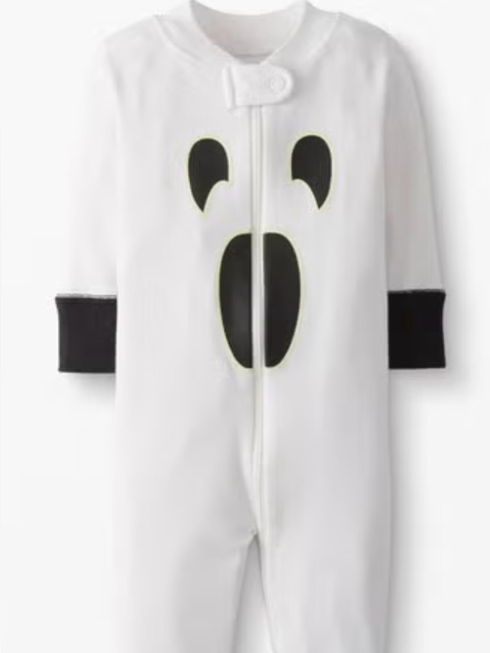 Hanna Andersson Glow-In-The-Dark Baby Zip Sleeper In Organic Cotton ghost footie